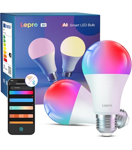 Lepro B3 Ampoule Connectée IA WiFi E27 100W 1521Lm - 16 Millions Couleurs, Alexa, Synchronisation Musicale