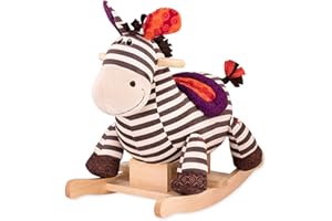 B. toys - Rodeo-Rocker - Kazoo - Schaukelpferd Zebra - Bequemer Sitz & Hartholz-Wippen - Entwicklungsförderndes Spielzeug für aktives Spielen - Robust und langlebig - 18 Monate +