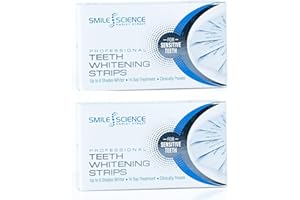 SMILE SCIENCE HARLEY STREET Teeth Whitening Strips 56 Strips, Twin Pack - Up to 6 Shades Whiter in 14 Days - 100% Enamel Safe - Vegan - Tooth Whitening- Tooth Whitener