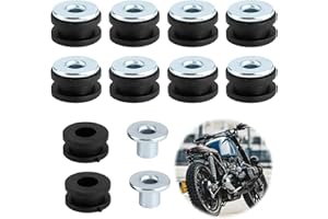 BUTYEAK M6 Oeillet Caoutchouc Moto, Moto Caoutchouc oeillet Boulon Rondelles, 10 Set Kit D'Oeillets en Caoutchouc de Moto Boulon Rondelles, Accessoires de Remplacement pour Moto Carénages