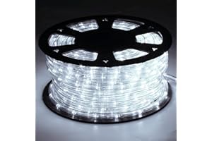 ‎LOSPITCH Lospitch LED Lichtschlauch 50m Außen und Innen, LED Schlauch, Schwarz Controller mit Memory-Funktion für Weihnachten, Deko, Party, Feier, Hochzeit, Garten, Beleuchtung, Kaltweiß