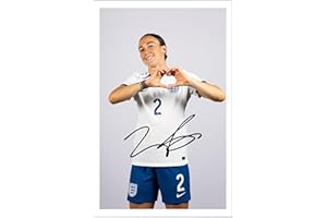 RJR PRINTS Lucy Bronze – England Lionesses signierter Fotodruck, 15,2 x 10,2 cm, vorgedrucktes Autogramm für Fußball/Fußball