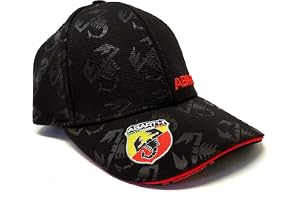 Abarth svart hatt med krökt visir
