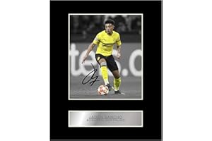 Iconic pics: Signiertes Foto von Jadon Sancho, Borussia Dortmund #01, gedrucktes Autogramm, Geschenk, Fotodruck