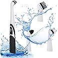 WDEC Household Cleaning Brush, Electric Cleaning Brush Oscillating Cleaning Tool, Power Sonic Cleaning Scrubber Cordless with 4 Heads, for Bathroom Household Tub Tile Floor Wall Kitchen (Black)