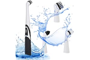 WDEC Elektryczna skrobaczka, oscylacyjne narzędzie do czyszczenia, elektryczna szczotka do czyszczenia, bezprzewodowa szczotka do czyszczenia Power z 4 głowicami do łazienki, wanny, płytek