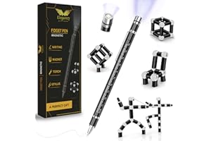 ELEGANCY QUALITY TO TRUST Elegancy Magnetic Fidget Pen with Light Stocking Fillers Magnetic Pen LED Cool Gadgets Stuff Dad Gifts for Teenage Girls Boys for Men Black (Light Edition)