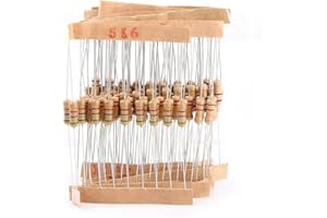 TANGXI Kit de surtido de resistencias de película de carbono,1000 piezas 100 valores 5% Resistencia 1ohm a 10M ohm 1/2W,Componentes electrónicos de resistencia para proyectos, Respberry Pi