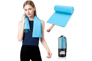 ‎HENMI HENMI Fitness Handtuch Blau, Handtücher 50x100CM, Mikrofaser-Handtuch weich und tragbar, Gymhandtuch & Sporthandtuch-Hautfreundlich, hoch saugfähig, schnelltrocknend, Ideal für Fitness, Gym und Reisen