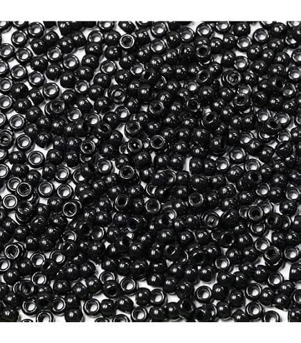 1200 Schwarze Pony-Perlen, 6x9 Mm – Acryl-Perlen Für Haar, Armbänder, Schmuck & Basteln