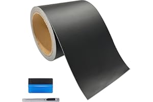 NewL Matowa czarna winylowa taśma do owijania, 10 cm x 900 cm, uwalniająca powietrze, folia winylowa do samochodów, odporna na zarysowania, ochraniacz progu drzwi samochodu, paski ochronne