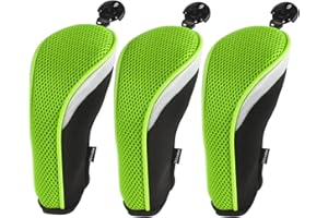 Lot de 3 Andux Club de golf hybride Tête Housses interchangeables sans étiquette.