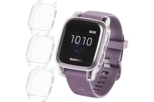 ivoler 3 Piezas Funda para Garmin Venu SQ/Garmin Venu SQ Music Edition, Cubierta Completa Protector de Pantalla Carcasa Protectora Transparente Suave TPU Silicona Caso Anti-Arañazos Case Cover