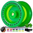 YOSTAR Yoyo K1 Glow Green in the Dark, Responsive Yoyo for Kids and Beginners, Easy Trick Yo Yo for Basic Skills, Plastic Yo-yo with 12 Strings, Case, Glove, 2 Hubstacks