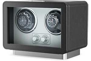 Zyncove Double Watch Winder, Automatic Watch Winder Box for 2 Watches - Self Winding with Quiet Motor with quiet motor with rotation settings for Women and Men Mechanical Watch