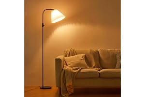 IPARTS EXPERT Lampade da Terra LED Dimmerabile, Piantana Lampada da Terra con 2700K 8W Lampadina, Lettura Lampada Salotto da Terra con Paralume in Tessuto per Soggiorno, Camera, Ufficio