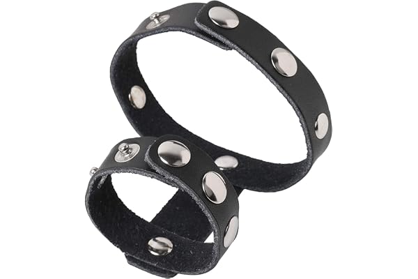 iiniim Homme Accessoire de Lingerie Nuit en Cuir Anneau Pénis Adulte Toys Retenue Ceintures de chasteté Réglable avec Boutons Pression