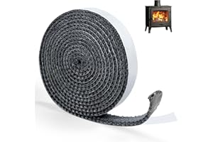 XIAOWANWAN Kamin Dichtband,Ofendichtschnur Selbstklebend,Kamindichtung,Feuerfestes Dichtungsband für Kaminofen,Ofenrohr, Kamintür (3mm x 10mm x 2m)