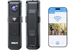 BOBLOV C18 WiFi Body Camera: 64GB Bodycam with One-Touch Recording, OLED Screen for User Friendly, 4 Hours Recording, 1080P Wearable Cam with 1/4" Tripod Thread for Biking, Security, Personal Use