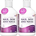 Swedish Nutra - Hair, Skin and Nails Liquid Supplement - 2 Packs of 500 ml, 66 Day Supply | Full of Vitamins, Biotin, Collagen, MSM, CoQ10 I 100% Natural Orange Flavour | Vegan and Gluten Free