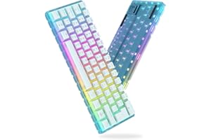 MAGIC-REFINER MK21 60% Mechanical Keyboard,Hot Swappable Outemu Red Switch,19 RGB Backlit Wired Compact Gaming Keyboard with Pudding Keycaps,Driver/Software Supports for PC Xbox one PS4 PS5