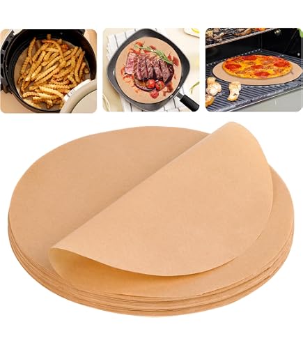 Lot 200 Feuilles Cuisson Rondes 28 Cm - Papier Sulfurisé Anti-adhésif Air Fryer
