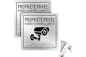 Goodvia Propriété Privée sous Surveillance Vidéo Aluminium avec Autocollant 15x15cm Vidéo Surveillance Panneau pour L'intérieur et L'extérieur