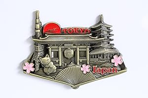 DESIGNO Tokio (Japonia) - metalowy magnes na lodówkę 3D do lodówki kuchennej - unikalny stylowy design świąteczny prezent pamiątkowy