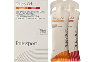 Puresport Energy Gels Trial Pack (2 Pack) | Berry & Orange/1 Sachet of Each | Fast-Release 30g DualCarb Running Gels | Gentle on Stomach, Vegan | Energy Gel For Running, Recovery & Endurance Sports