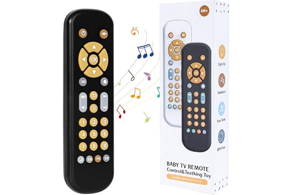 Orzbow Jouet Telecommande TV Bebe, Jouets Musicaux pour Bébés à Volume Réglable, Jouet Sensoriel pour Bébé avec Boutons Multiformes, Jouets Bébé pour Garçons et Filles Cadeau pour 1 2 Ans