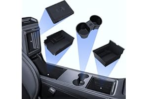 ‎LANTU LANTU 4 Pcs Zubehör für Tesla Model Y 2021-2024 und Model 3 2021-2023, Mittelkonsole Organizer, Armlehne Aufbewahrungsbox, Versteckte Aufbewahrungsbox und Getränkehalter Tesla Zubehör
