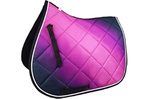 HORSENJOY Schabracke HE Rainbow Sattelunterlage Reitunterlage Vielseitgkeitsschabracke Dressurschabracke (Vielseitigkeitsschabracke, pink)