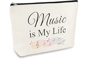 MIKELA Christmas Music Lover Gift Makeup Bag Music Teacher Gift for Women Music Lover Inspirational Gift Cosmetic Bag Retirement Gift for Music Teacher Musicians Music Lover Birthday Graduation Gift