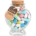 Capsule Letters Message in a Bottle, Lovely Notes, Long Distance Relationships Gifts for Boyfriend or Girlfriend Birthday Anniversary Valentine Day, Graduation Season Party Gift (Mixed Color 50PCS)