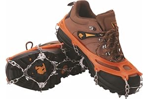 MuscleForge® Steigeisen für Wandern und Bergsteigen mit 8/19 Zacken, Schneeketten für Schuhe, Grödeln wandern aus Edelstahl, Mountain crampons with 8/19 Spikes for Snow, Größe M/L/XL