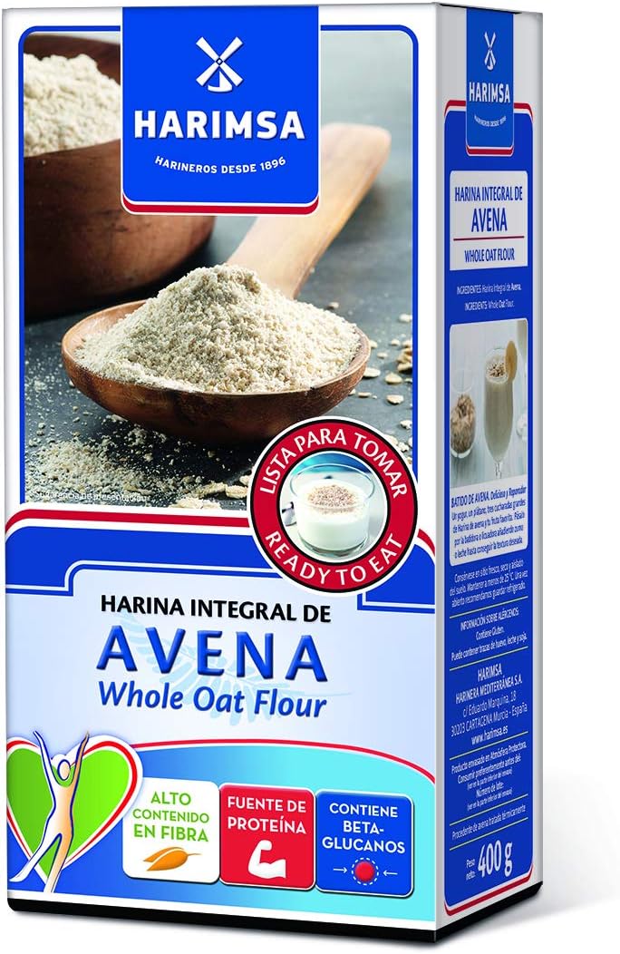 Harina Integral de Avena HARIMSA 400 Gramos "Lista para tomar" Fuente de proteínas. Contiene Beta-glucanos