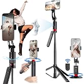 Coverzone Profesyonel Tripod ve Selfie &Ccedil;ubuğu, 360&deg; Yapay Zeka Y&uuml;z Takibi, AI Hareketle Komut, 1/4 Vidalı, Canlı Yayın, Vlog,