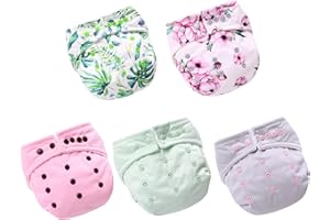 WALAKA LUGGAGE Walaka Couche Lavable Bébé-Pack couches lavables qualité supérieure - 5 couches unisexe taille unique ajustable nouveau né à 3M-3 Ans (D)