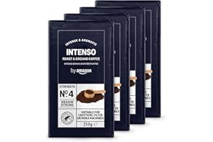 by Amazon Ground Coffee Caffè Intenso, Light Roast,1kg (4 Packs of 250g) - Rainforest Alliance Certified