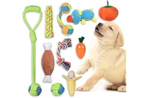 FONPOO Zabawka dla szczeniaków, połączenie owocowych warzyw i zabawki dla psów, 10-częściowy zestaw, pluszowa zabawka dla psa, może być wykorzystana jako prezent dla psa (owoce i warzywa, zestaw 10 szt.)