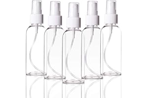 Ulife Mall 5 Stück 100ml Tragbare Zerstäuber Durchsichtig Plastik Parfümzerstäuber Leer Sprühflasche Nachfüllbar Feinen Nebel Reise Zerstäuber Flaschen für Flüssigkeit, Kosmetische