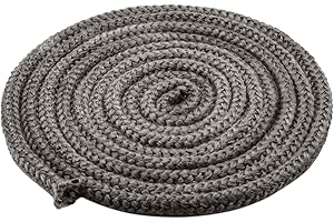 VEGCOO Junta Puerta Chimenea Φ10 mm x 3 m, Junta Refractaria Chimenea de Leña, Cuerda Sellado Fibra de Vidrio Ignífuga para Estufa, Chimeneas, Horno, Caldera, Resistente hasta 450-550 ℃