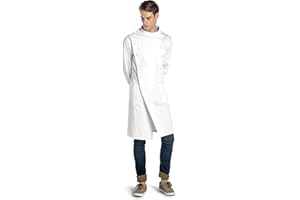 Dr. James Premium Howie Style Unisex Lab Coat for Men & Women, Cuffed Sleeves, Classic Fit, Snap Closing, 43" Length