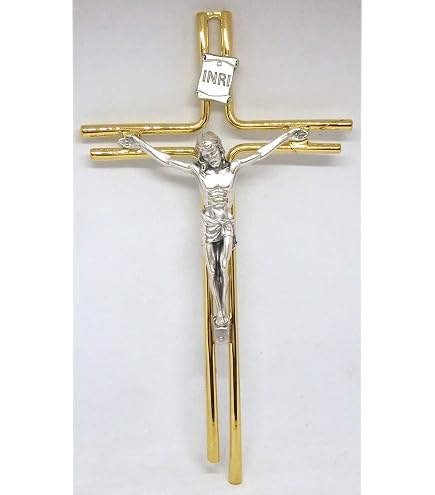 Croix Funéraire En Bronze Brillant 25 Cm – Pour Pierre Tombale, Intérieur/Extérieur – Fonderie Italienne - 10