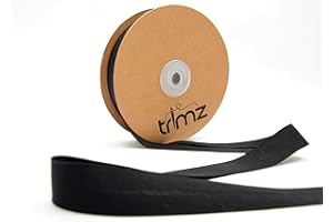 Trimz Poly Cotton Bias Binding, Black, 25mm x 20m