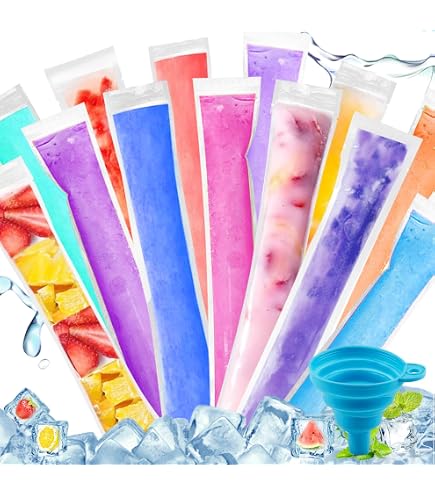 Ghiaccioli Riutilizzabili 200 Sacchetti Ghiaccioli Con Imbuto - Senza BPA, Per Gelati Fatti In Casa, Yogurt E Frullati Snack Estivi - 2