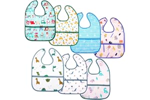 Aolso Baberos del Bebé Impermeable,Ajustables Baberos de Alimentación Suave,Babero Flexible y Suave,Baberos Surtidos Impermeables para Niño,Baberos Bebe Recien Nacido Microfibra Poliéster
