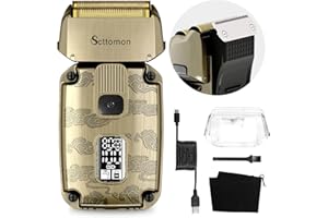 Scttomon Afeitadora EléCtrica De LáMina Para Hombres Afeitadora Afeitadora Afeitada Afeitadora Calva Afeitadora Cortadora De Pelo Impermeable Sin Cuerda