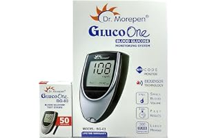 Dr. Morepen GlucoOne Blood Glucose Monitor Model BG-03 with 50 Strips | Silver