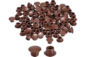 QUARKZMAN 100pz Tappi per Fori di Vite, 8mm(5/16") Dia Tappo Rotondi da Inserire a Pressione in Plastica Ripiani per Mobili Armadietti Credenze, Marrone Rosso